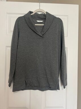 D&co active Cozy Shawl Collar Gray Women's Sweater